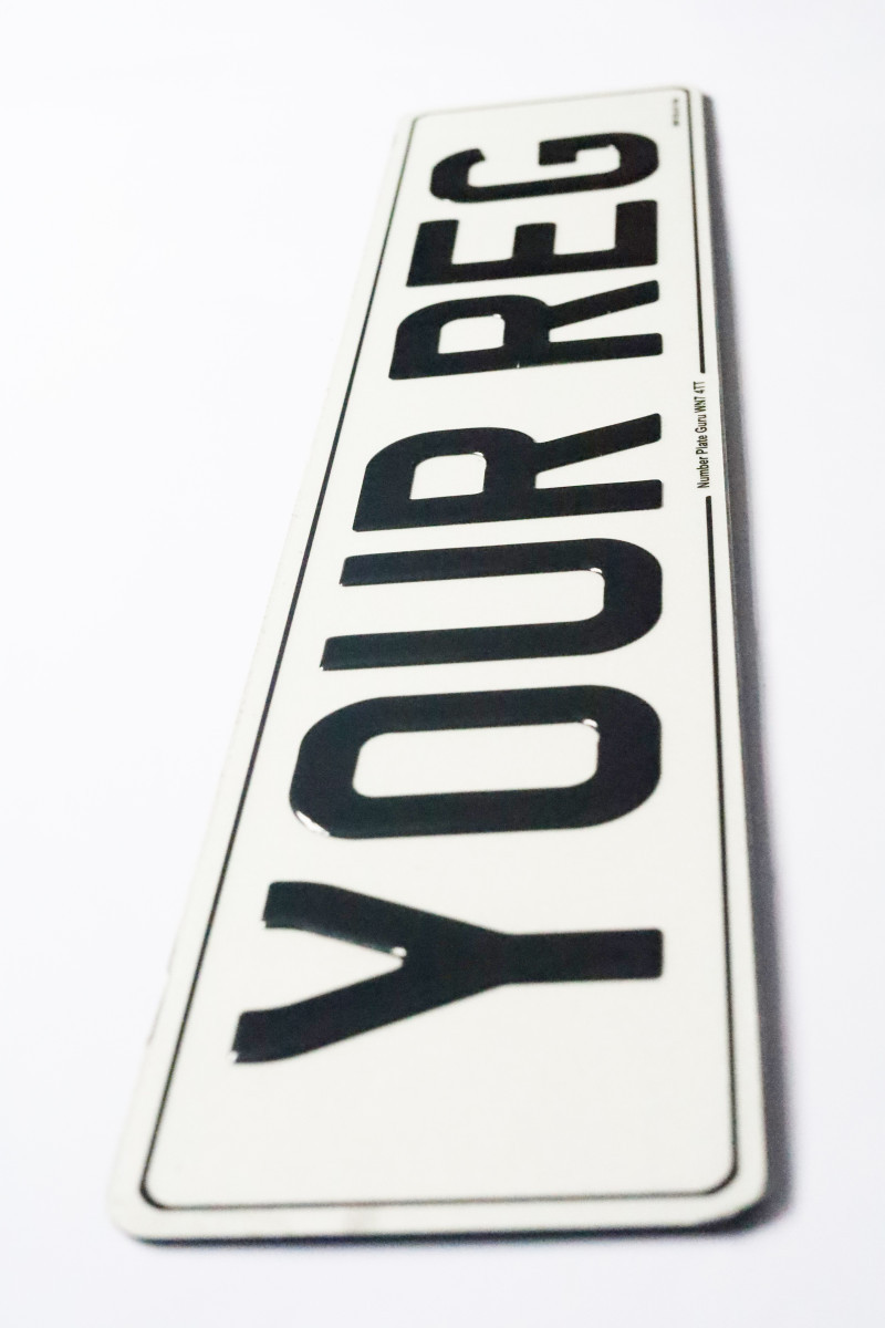 Personalised 3D number plates for cars in the UK, featuring unique designs