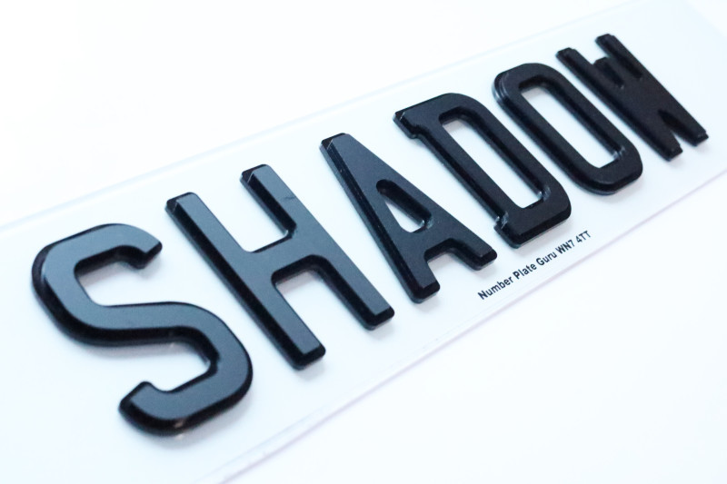 Custom shadow number plates in the UK with a unique design