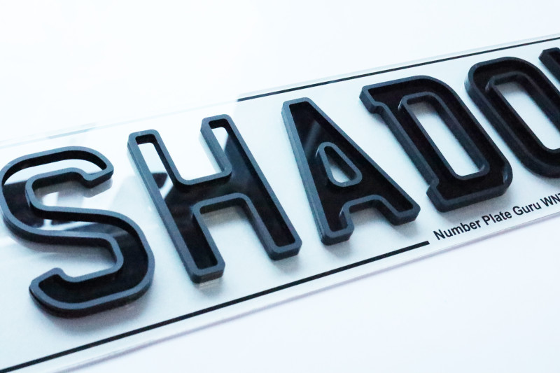 Shadow X car number plates with a unique and stylish design