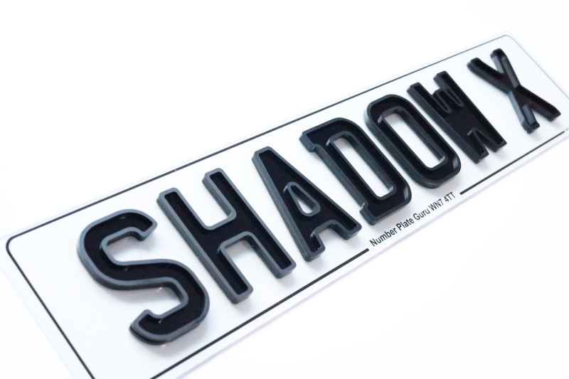 Custom Shadow X number plates in the UK with a premium design